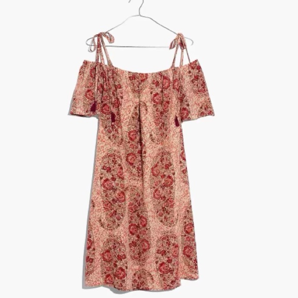 Watercolor Paisley Print Silk Dress